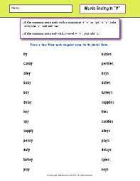 Worksheet Words Ending In Y Draw A Line From Each Singular Noun To Its Plural Form Plurals Worksheets Singular Nouns Plurals