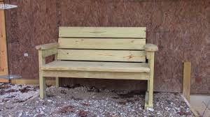 To achieve this rustic look, add two angled pieces of wood on either side of your bench as a 'skirt. Easy Homemade Garden Bench Youtube
