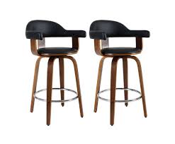 Karina 27.5 counter stool (set of 2). 2x Bar Stools Wooden Swivel Bar Stool Kitchen Dining Chair Wood Black Ba Tw 8036 Bkx2 Ozappliances