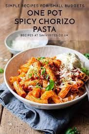 One Pot Spicy Chorizo Pasta Recipe In 2020 Chorizo Pasta Chorizo Recipes Dinner Aldi Recipes