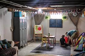 My Messy Manger Homeschool Room Tour Unfinished Basement Playroom Unfinished Basement Unfinished Basement Bedroom