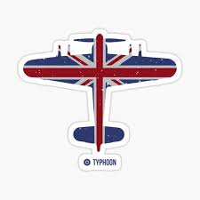 Tote bag £ 5.00 add to basket; Raf Typhoon Top View Silhouette Union Jack Subdued Sticker By Artbyedo Redbubble