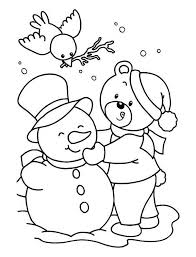 A Cute Little Bear Making Snowman On Winter Coloring Page Kids Play Color In 2021 Coloring Pages Winter Snowman Coloring Pages Printable Coloring Pages