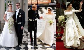 Prince philip gave the queen a diamond bracelet which was made from stones from his mother's tiara, and. Meghan Markle Princess Mary And Princess Victoria S Wedding Dresses Look Similar Hello