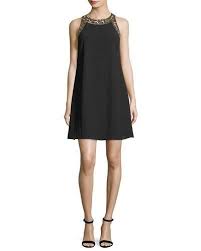 Aidan Mattox Beaded Trapeze Sleeveless Mini Cocktail Dress Classy Dress Mini Cocktail Dress Black Cocktail Dress