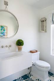 Maybe you would like to learn more about one of these? Nautical Style Powder Room With White And Blue Mosaic Floor Tiles Cottage Bathroom