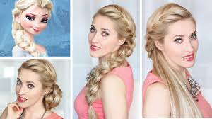 Whether you create your crochet look with human hair, synthetic hair, or a combination of the two, styling is easy once the braids have been added. Frozen Elsa Braid Hairstyle Back To School Hair Tutorial Bun And Half Updo Youtube