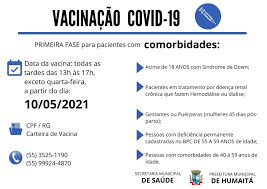 Pessoas com 56 ou mais com as seguintes comorbidades podem se vacinar: 9ymjnfqtsb5gem
