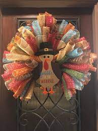 Thanksgiving Turkey Wreath Thanksgiving Decorations Diy Fall Thanksgiving Wreaths Thanksgiving Mesh Wreath