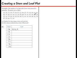 Creating A Stem And Leaf Plot