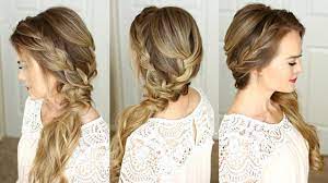 Braided Side Swept Prom Hairstyle Missy Sue Youtube Sidebraided Side Swept Braid Hairstyles Braided Hairdo Bridesmaid Hair Side