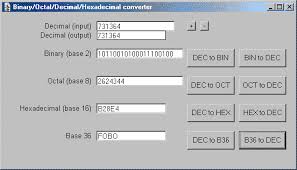 Uniface Tip A Binary Octal Decimal Hexadecimal Converter