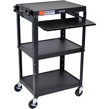 But rolling carts for teachers can make class organization a breeze. Luxor Rolling Multipurpose Height Adjustable Steel Av Utility Cart With Pullout Keyboard Tray Shelf Black Av Carts Stands Kolhergroup Office Products