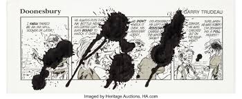 Garry Trudeau Doonesbury Daily Comic Strip Original Art dated