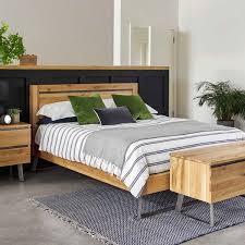 Boston Industrial Double Bed Oak Furnitureland In 2020 Oak Furnitureland Bed Bedroom Interior