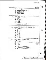 Since these previous tests final (will not be posted). Chemistry Final Exam Answer Key Chem 2423 Practice Exams