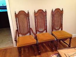 Set of 6 faux bamboo dining chairs. Thomasville Pecan Wood Cane Back Dining Room Chairs Set Of Six 498012942