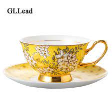 5 out of 5 stars. Gllead Korean Style Bone China Coffee Cup Saucer Top Grade Design In Golden Yellow Flower Teacup Porcelain Black Tea Cups Set Coffee Cup Saucer Cup Saucerdesigner Tea Cups Aliexpress