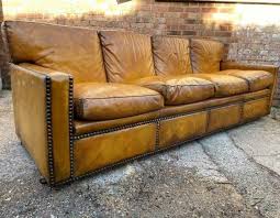 See more ideas about tan leather sofas, leather sofa, interior design. A Huge Four Seater Vintage Tan Leather Sofa With Studs Made In England Vinterior