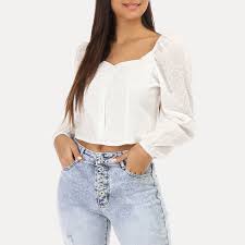 Dès 20, 00 € 14, 00 € kiabi en. Crop Top Blanc A Broderie Anglaise Et Manches Bouffantes