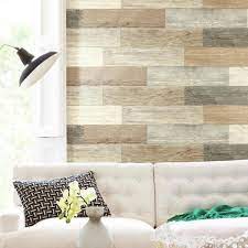 Pavestone rockwall 2 in x 4 25 in x 9 in yukon concrete wall cap. Roommates 4 In X 16 74 In 16 Piece Multi Color Distressed Barn Wood Plank Peel And Stick Wall Decals Rmk3695gm The Home Depot