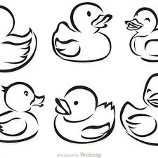 Black And Yellow Cartoon Duck Free Vector Rubber Duck Outline Vectors 19307 Duck Tattoos Duck Outline Rubber Duck