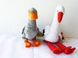 Stork Stuffed Animal Baby Shower Gift Goose Toy Bird Waterfowl Vintage Photo Props And Decor Bird Toys Pet Gift Baby Shower Gifts