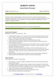senior paralegal resume samples
