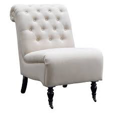Linon Cora Tufted Slipper Chair Washed Linen 20 Inch Seat Height Multiple Colors Walmart Com Tufted Chair Linon Home Decor Tufted Side Chair