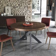 Extendable round dining room table modern solid wood, white color. Calligaris Tivoli Round Extending Dining Table Wooden Top