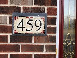 Contemporary 5 inch house letters. A Cream House Number Plaque With Red Accents For A Brick Home Nutmeg Designs Margaret Almon Wayne Stratz