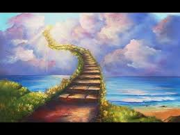 There S A Lady Who S Sure All That Glitters Is Gold Lyrics Led Zeppelin Stairway To Heaven Lyrics Youtube Heaven Painting Ocean Landscape Painting Stairway To Heaven