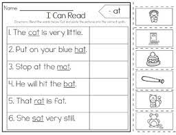 Phonics worksheets reading worksheets kindergarten worksheets first grade worksheets kindergarten lessons the words guided reading teaching reading teaching spanish. Simple Sentences Cvc Words Sight Words Cut And Paste Worksheets