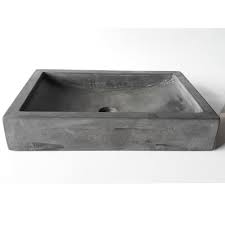 Eden Bath 22 In Shallow Wave Concrete Rectangular Vessel Sink In Charcoal Grey Rectangular Vessel Sink Vessel Sink Sink