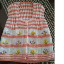 Buyuk Kesme Seker Orneginde Cicek Suslemeli Cocuk Yelegi Yapimi 2 Yas By Hatice4 Kadin Kiyafetleri Orgu Bebek