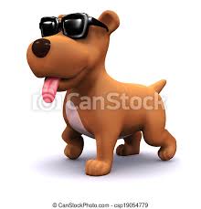 3d Cool Dog 3d Render Of A Dog Wearing Sunglasses Canstock