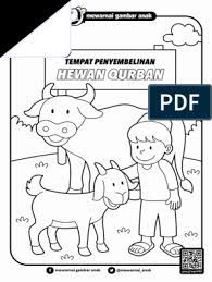 Lantas segera cetak dan berikan untuk si kecil agar mereka bisa asyik. Mewarnai Hewan Qurban Gabrez