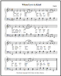 Music key signatures are sharps and flats immediately following the clef sign. Free Vocal Music When Love Is Kind In Four Keys
