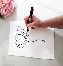 I first draw lightly in pencil, then i trace over it with the sharpie. Simple Diy Peony Line Drawing With A Sharpie The Happy Housie
