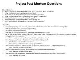 We seemed to have more success during our own team meetings on sunday that during the lab sessions. Project Post Mortem Template
