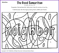 That's exactly what the good samaritan did. The Good Samaritan Color By Number Kids Korner Biblewise