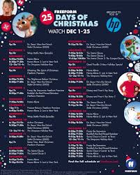 25 Days Of Christmas Movies Free Printable Schedule Highlights 25 Days Of Christmas Christmas Movies 12 Dates Of Christmas