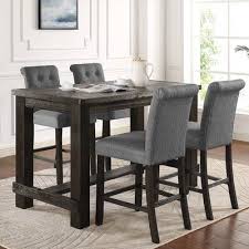 Foundry Select Danica 5 Piece Counter Height Dining Set Chair Color Gray In 2020 Counter Height Dining Sets Table Decor Living Room Counter Height Dining Table