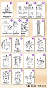 Fun House Toys Numberblocks Printable Coloring Pages Coloring For Kids Sight Word Worksheets