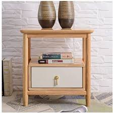 Jiji Solid Wood Nightstand 2 Tier End Table Side Table With Drawer Storage Organizer And Open Sh In 2020 Side Table With Drawer Wood Nightstand Bedroom Bedside Table