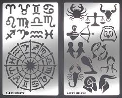 A printable stencil is a template that can be used to imprint patterns and designs onto another surface. Aleks Melnyk 29 Metal Stencil Witchy Grimoire Zodiac Glyphs Symbols Stainless Steel Stencil 2 Pcs Template Tool For Wood Burning Pyrography And Engraving Crafting Diy Buy Online In Aruba At Aruba Desertcart Com Productid 64260902