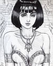 Concept Sketch: Egyptian Woman Quick pencil and ink sketch of a female  character inspired by Ancient Egypt. Drawn