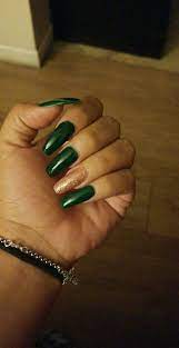 Forest Green Coffin Acrylic Nails Marchnails Nails Acrylic Nails Coffin Acrylic Nails