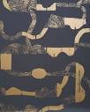 La Strada - Gold on Charcoal - Residential Wallpaper