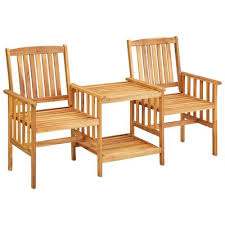 Riesenauswahl an produkten für zuhause. Vidaxl Garden Chairs With Tea Table 62 5 X24 X36 2 Solid Acacia Wood Vidaxl Com